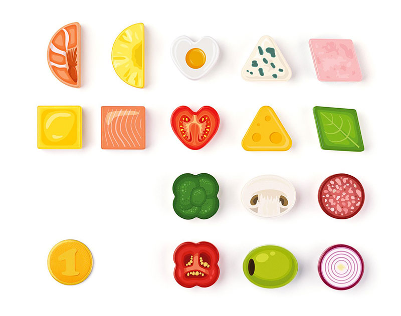 WOODY Picerija Karlo didaktička igračka sa oblicima 91936 - detalj