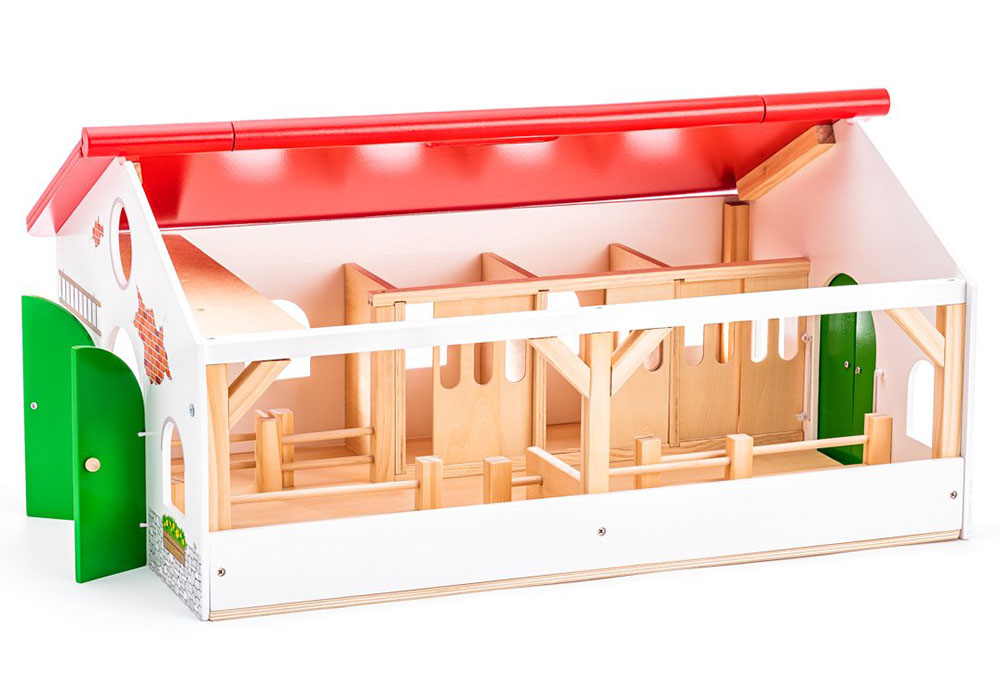 WOODY Igračka Velika drvena štala Brunn 90788 - detalj