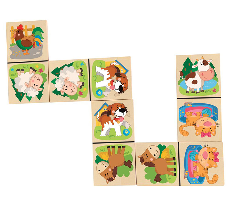 WOODY Drvene domine za najmlađe - Životinje 90093 - detalj