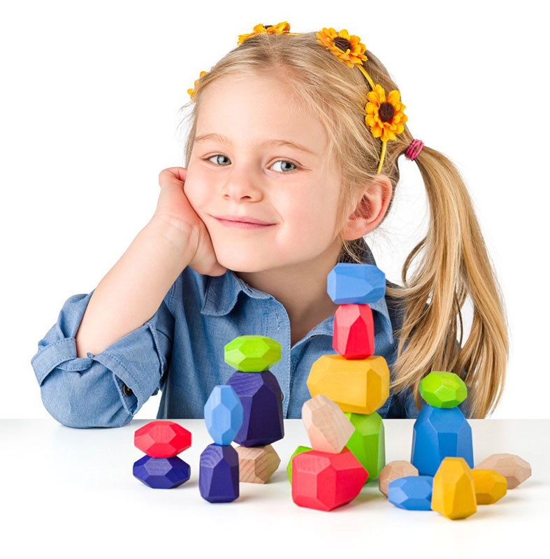 WOODY Društvena igra balansa Drveno kamenje 91350 - detalj