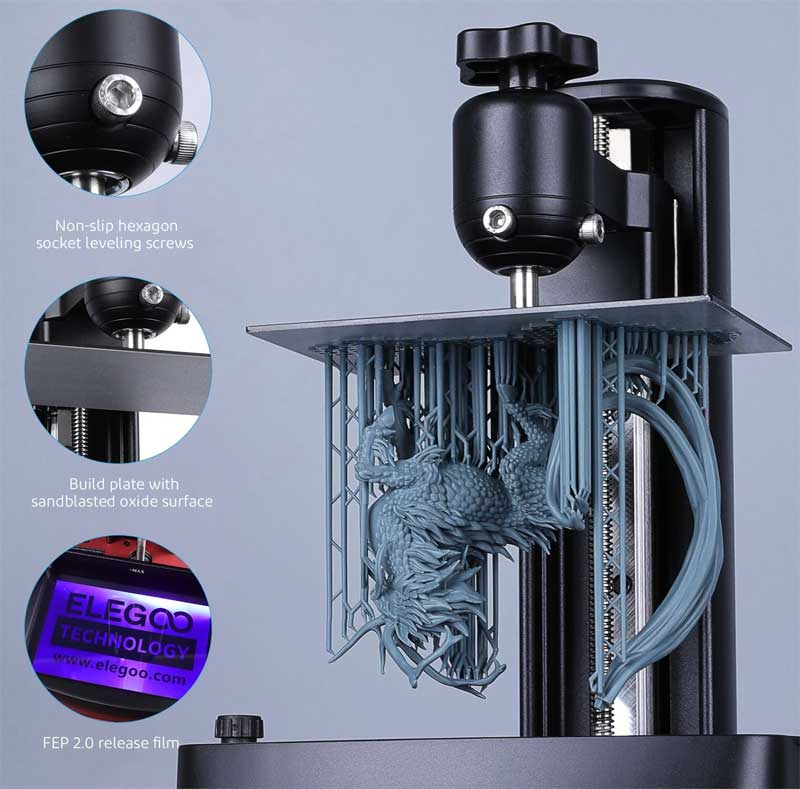 3D Štampač Elegoo Mars 3 Pro mSLA 4K - detalj