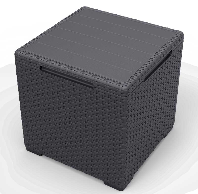 Baštenska kutija za odlaganje sa funkcijom stočića Keter Vigo Grafit - detalj