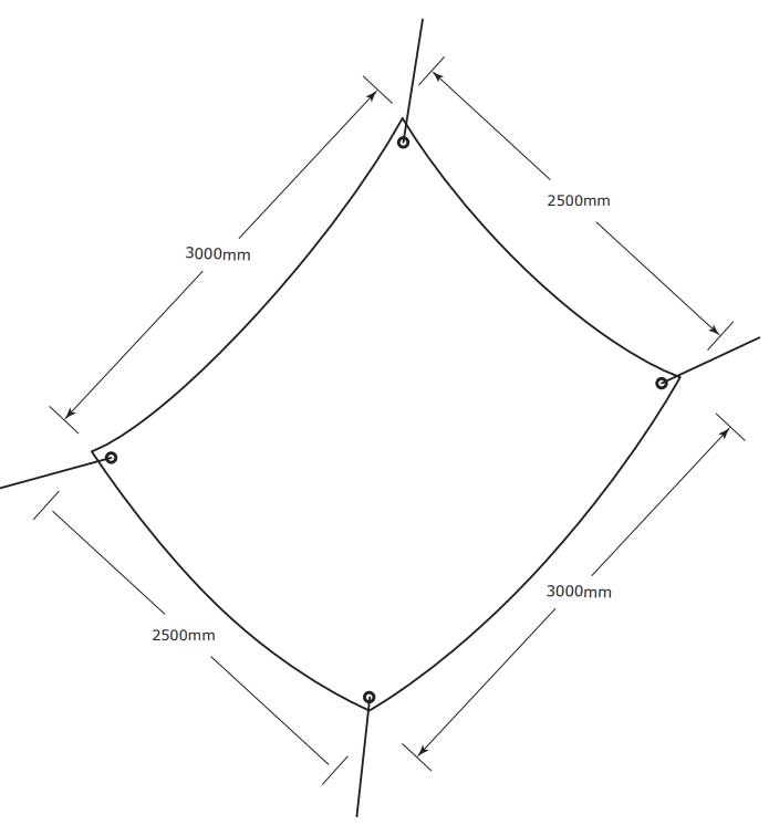 Tenda Shield Quatro 250x300cm Prljavo bela - detalj