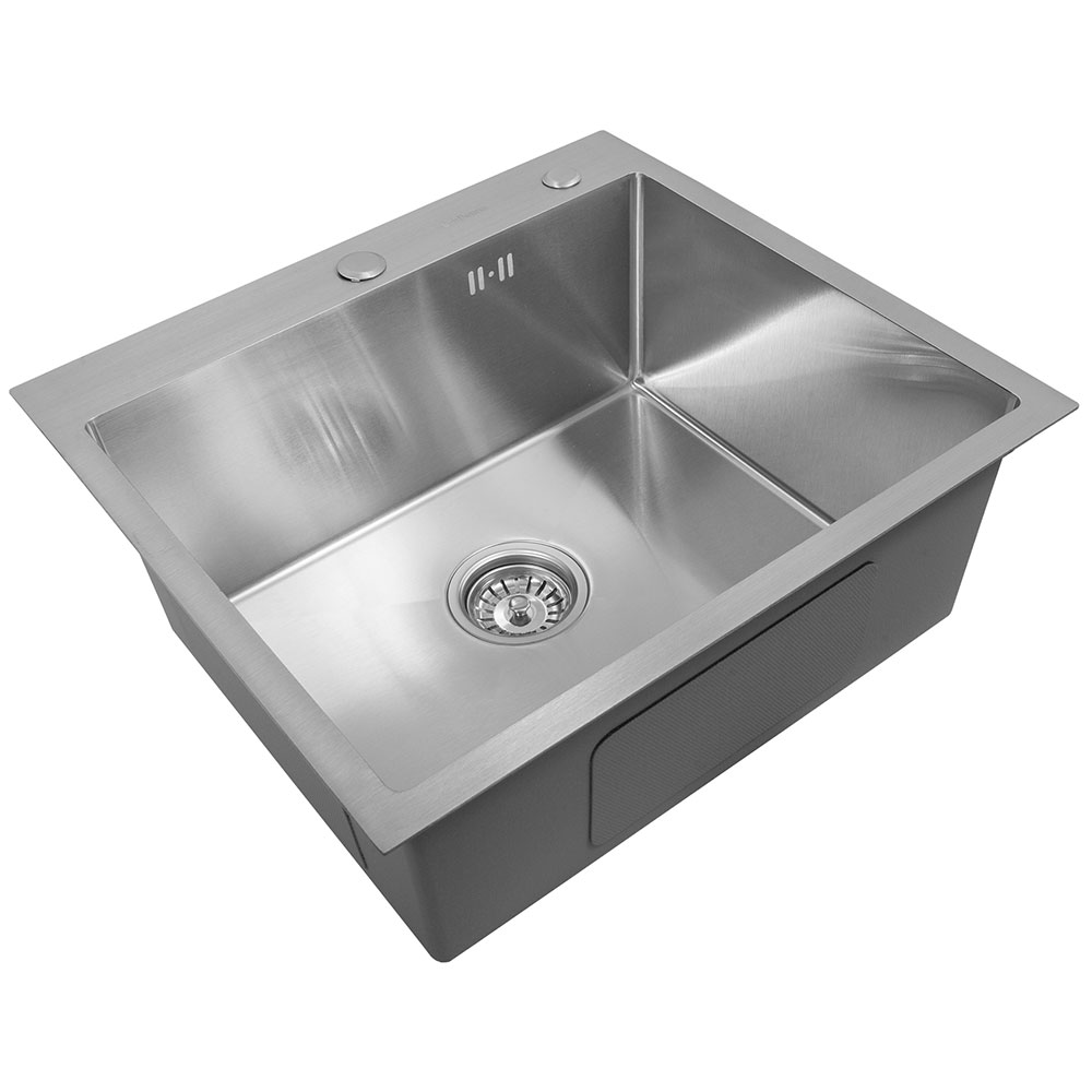 SanDonna HD5550 limena četvrtasta sudopera sa sifonom, dozerom i držačem - detalj