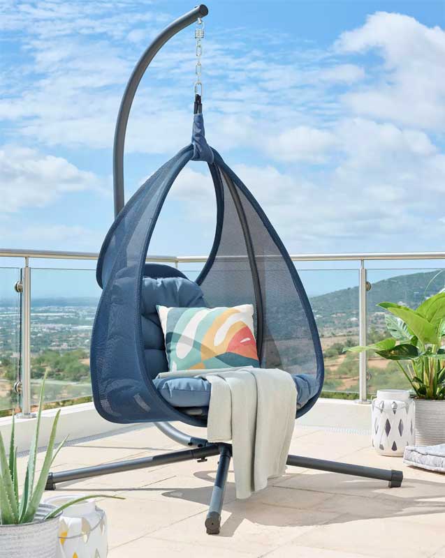 Viseća ljuljaška Puket tamno plava 126x104x195cm - detalj