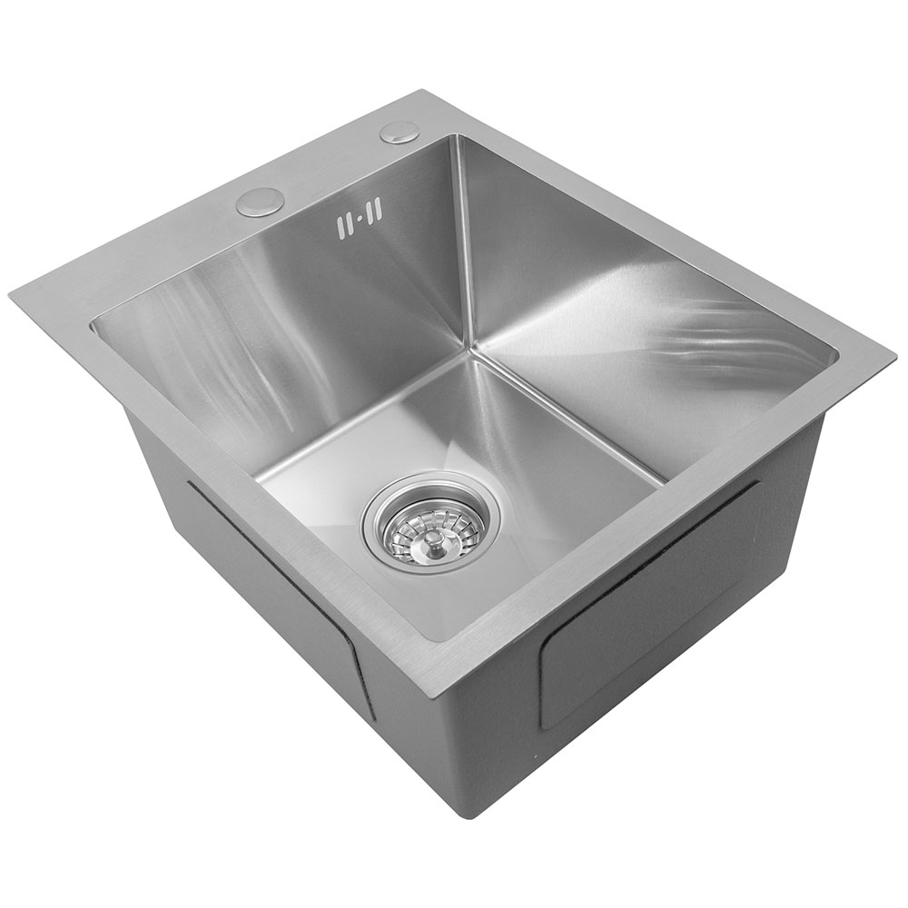 SanDonna HD4050 limena četvrtasta sudopera sa sifonom, dozerom i držačem - detalj