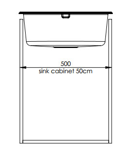 Okrugla granitna sudopera sa sifonom SanDonna Premium Lena u beloj boji - detalj