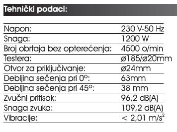 Cirkular Kružna testera WHK1200 73112001 - detalj