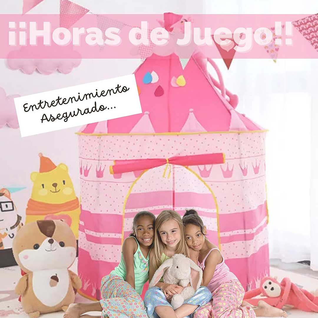 Dečiji Šator Za Igru i Kampovanje - Pink Castle 105 x 135 cm - detalj