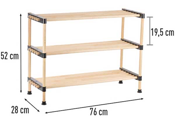 Višenamenska polica sa 3 nivoa Seowood SEO-8162 - detalj