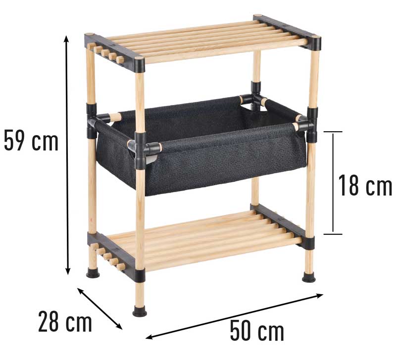 Višenamenska drvena polica sa korpom Seowood RFS-5001 - detalj