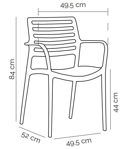 Baštenska stolica sa naslonima za ruke Tilia Louise XL Petrol Green - detalj