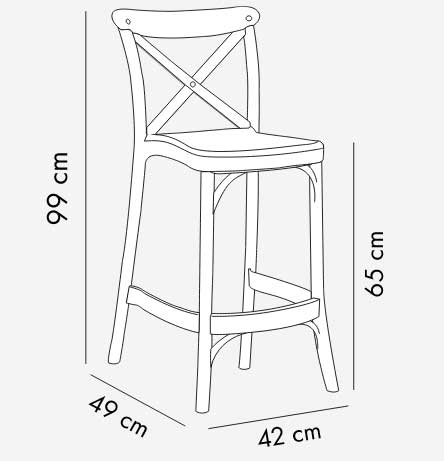 Barska stolica Tilia Capri 65 Crna - detalj