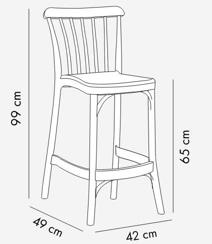 Barska stolica Tilia Gozo 65 Bela - detalj