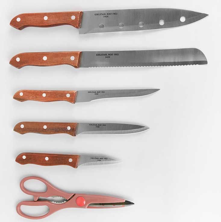Komplet kuhinjskih noževa sa drvenim stalkom Maestro MR 1401 - detalj