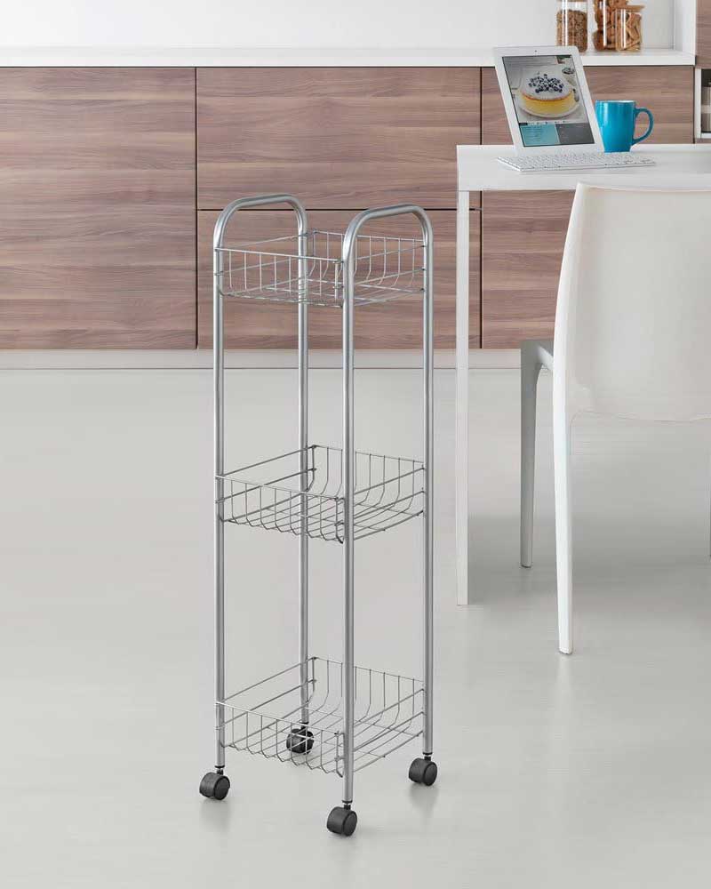 Polica Sa Točkićima Uzana Za Kuhinju, Kupatilo, Ostavu Metaltex Toronto Italija - detalj