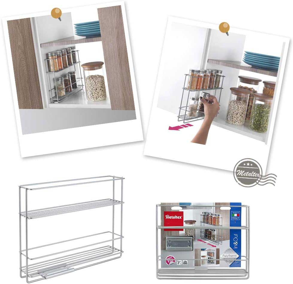 Klizna Polica Uvuci Izvuci Za Začine Metaltex Italija - detalj