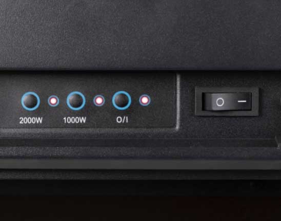 Električni samostojeći kamin sa efektom plamena Hunor Alfa - detalj