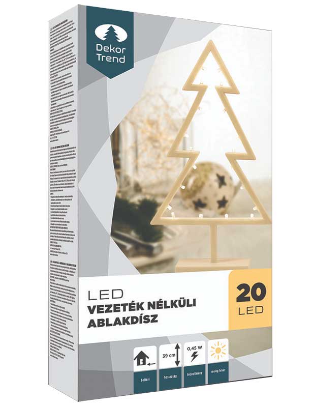 Novogodišnja stona LED jelka na baterije 39cm - detalj