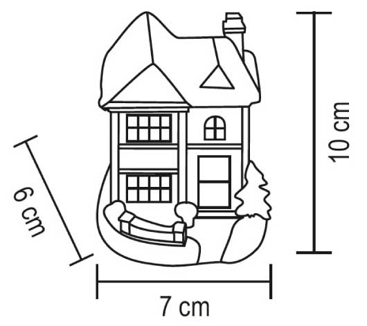 Svetleće zimske kućice 12 kom. V10cm Na baterije KDC01 - detalj