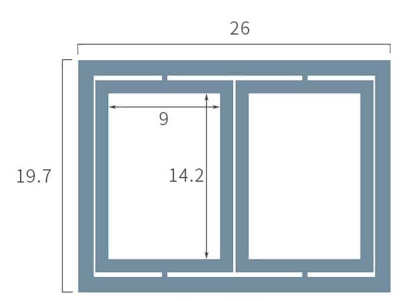 Drveni Rotirajući Dvostruki Ram Za 4 Slike - detalj