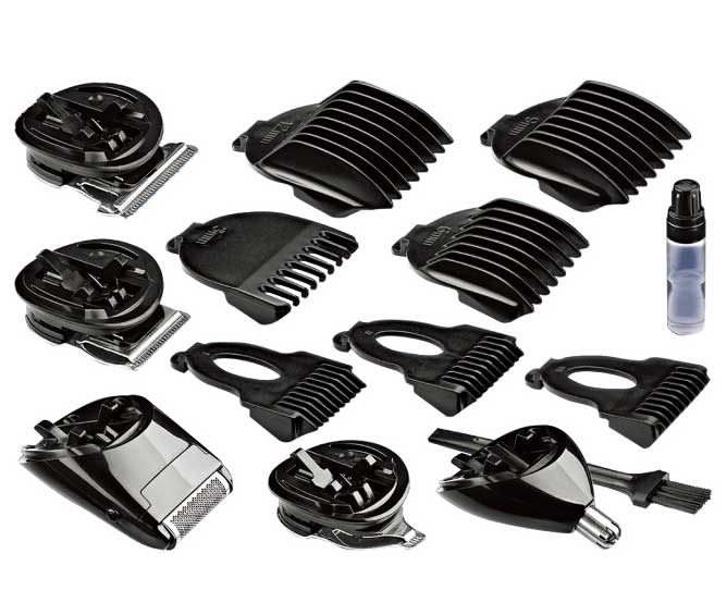 Multifunkcionalni bežični trimer sa više nastavaka za šišanje i brijanje - detalj