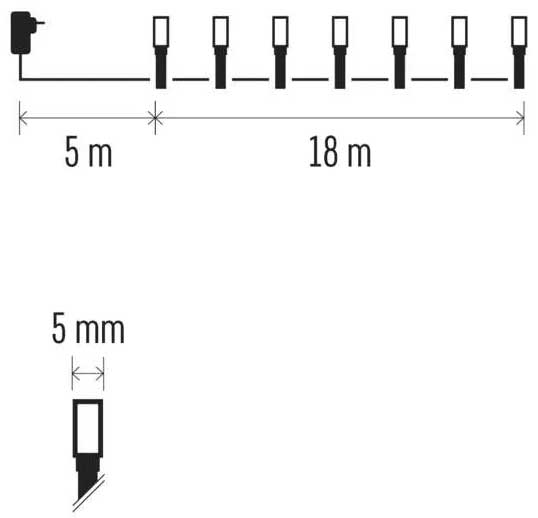 LED lampice sa 180 višebojnih dioda Multi-Effect Emos D4AM09 - detalj