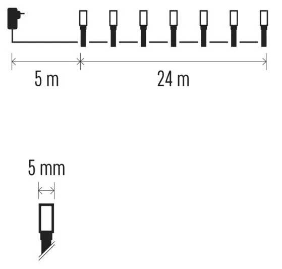 LED lampice sa 240 toplo belih dioda i više režima rada Emos D4AW08 - detalj