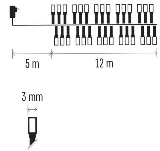 LED lampice sa 600 toplo belih dioda Emos D4BW03 - detalj