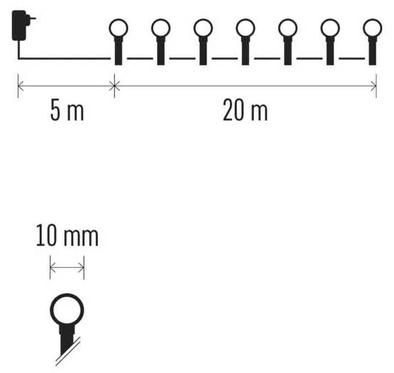 Programabilne lampice za spoljnu upotrebu 200 LED 20m Emos D5AC07 - detalj