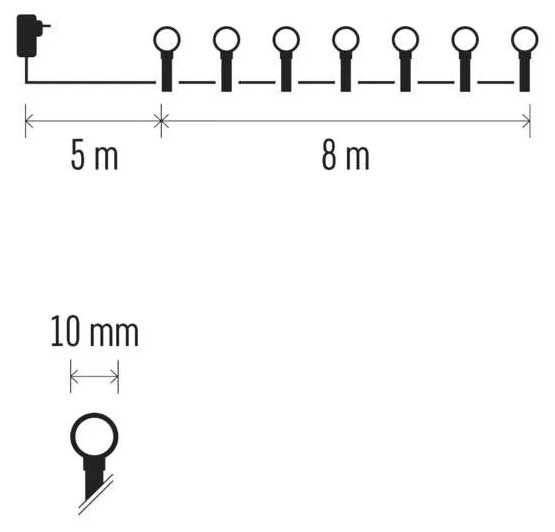 Lampice za spoljnu upotrebu Sa tajmerom 80 LED 8m Emos D5AW02 - detalj