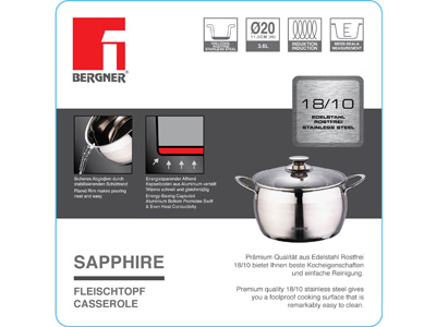 Bergner Šerpa sa poklopcem 3.6l Sapphire BG-6279 - detalj