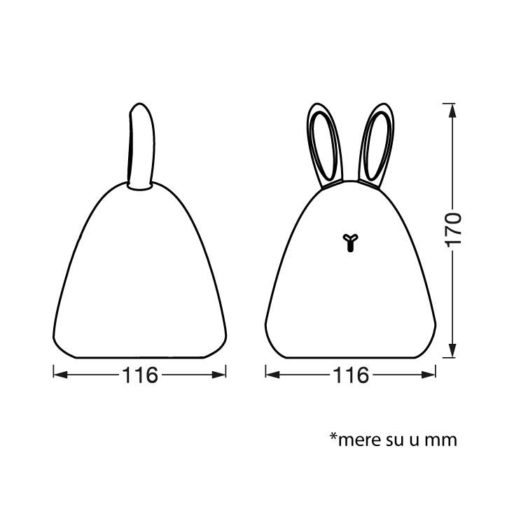 Višebojno noćno svetlo sa punjivom baterijom Ledvance Rabbit - detalj