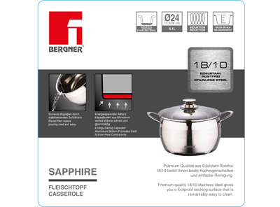 Bergner Šerpa sa poklopcem 6.1l Sapphire BG-6280 - detalj