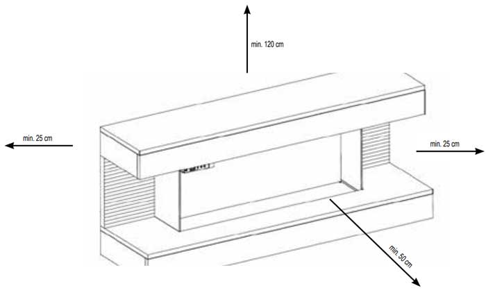 Električni panorama kamin 2000W - detalj