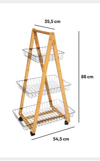 Kuhinjska Polica Merdevine Sa Točkićima - detalj