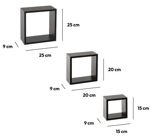 Zidne Police 5Five Fixy 3 Komada Black - detalj