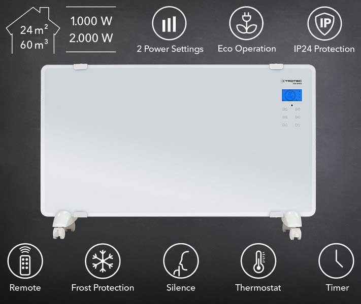 Konvektorska grejalica 2kW Trotec TCH 2010 E - detalj