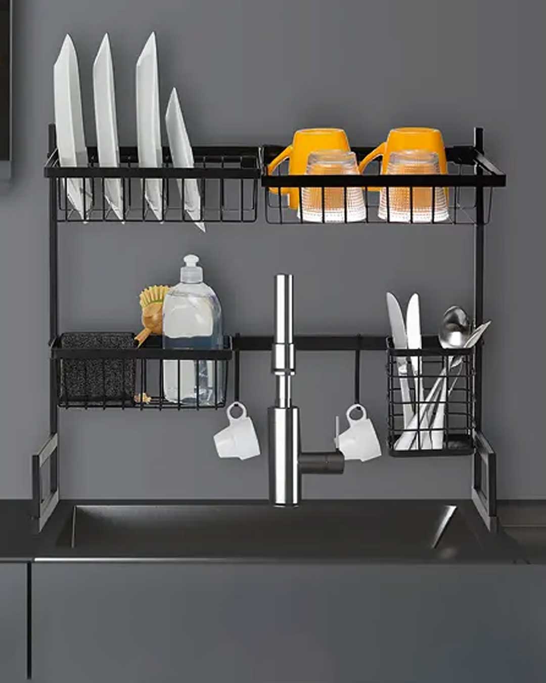 Metalna Kuhinjska Polica - Oceđivač Za Sudove - 5five Simply Smart - detalj