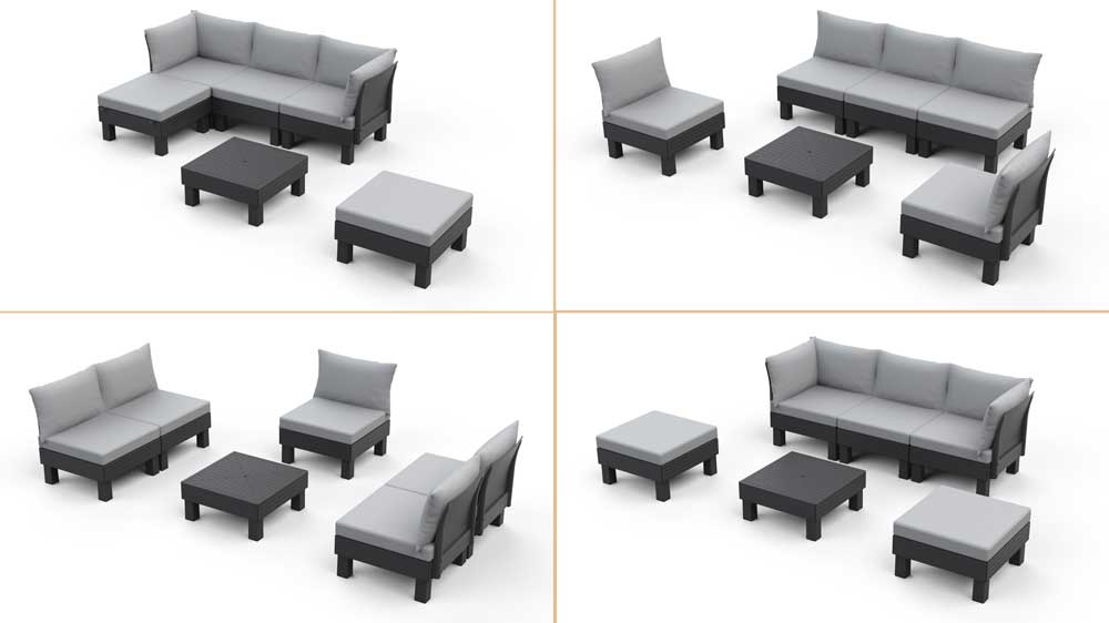 Modularna garnitura za dvorište ili terasu Keter Cantara Graphitte - detalj