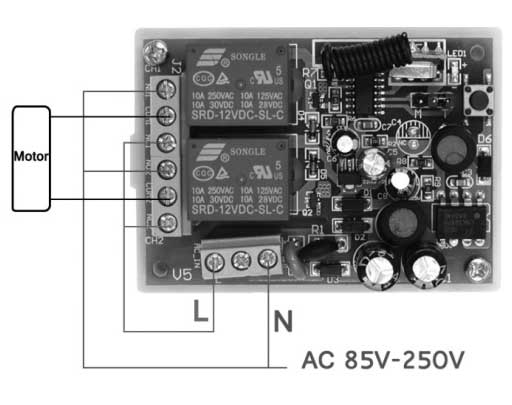 Set za daljinsko upravljanje motorima kapija i garažnih vrata - detalj
