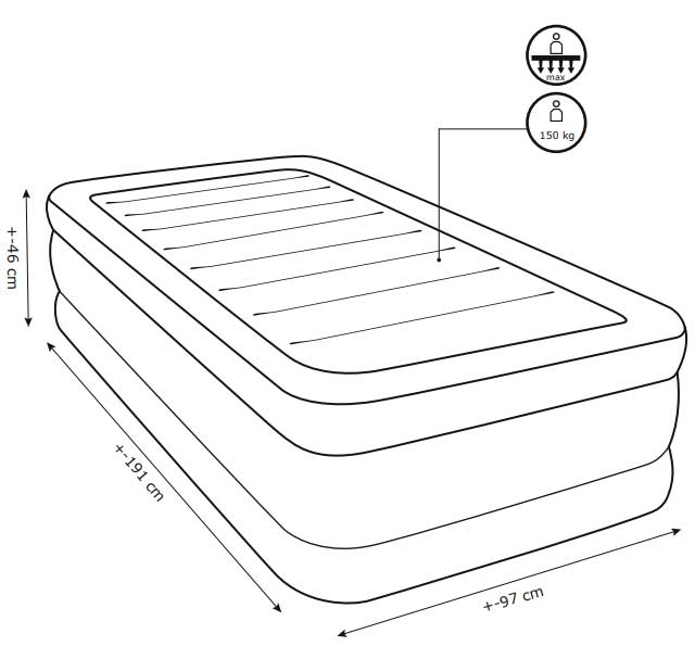 Vazdušni krevet sa ugrađenom električnom pumpom za naduvavanje 97x191x46 - detalj