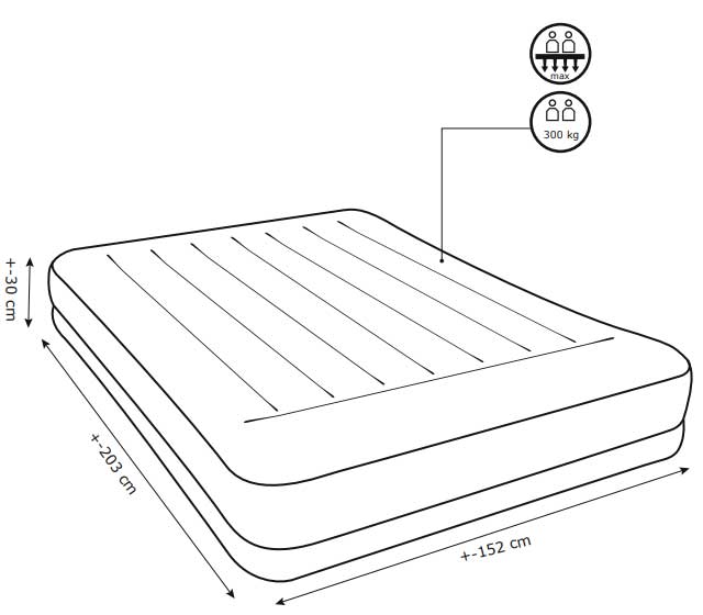 Krevet na naduvavanje Sa uzglavljem i ugrađenom pumpom 152x203x30 - detalj