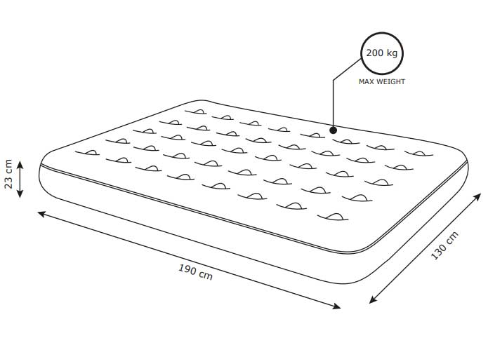 Vazdušni krevet za dve osobe 130x190x23cm - detalj
