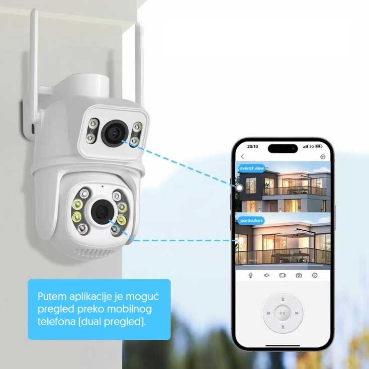 IP Wi-Fi dual kamera sa rotirajućim i fiksnim objektivom WFIP-5043X - detalj