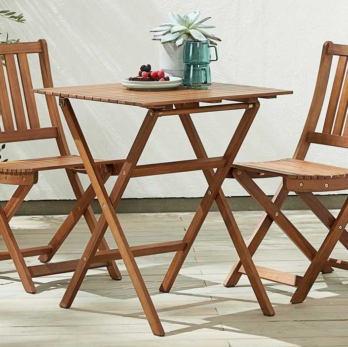 Sklopivi baštenski stočić WDS 62x62 Natur - detalj