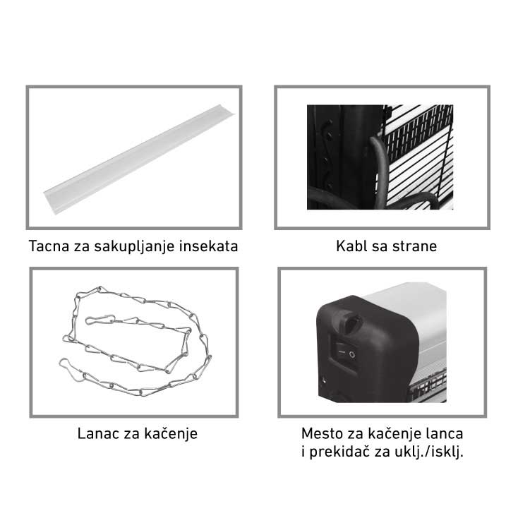 Električna zamka za komarce i druge leteće insekte 2x10W IKA11-20 - detalj