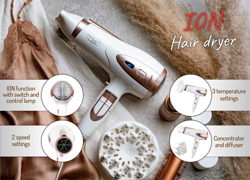 Fen za kosu sa jonizatorom 2200W Adler AD 2248WH - detalj