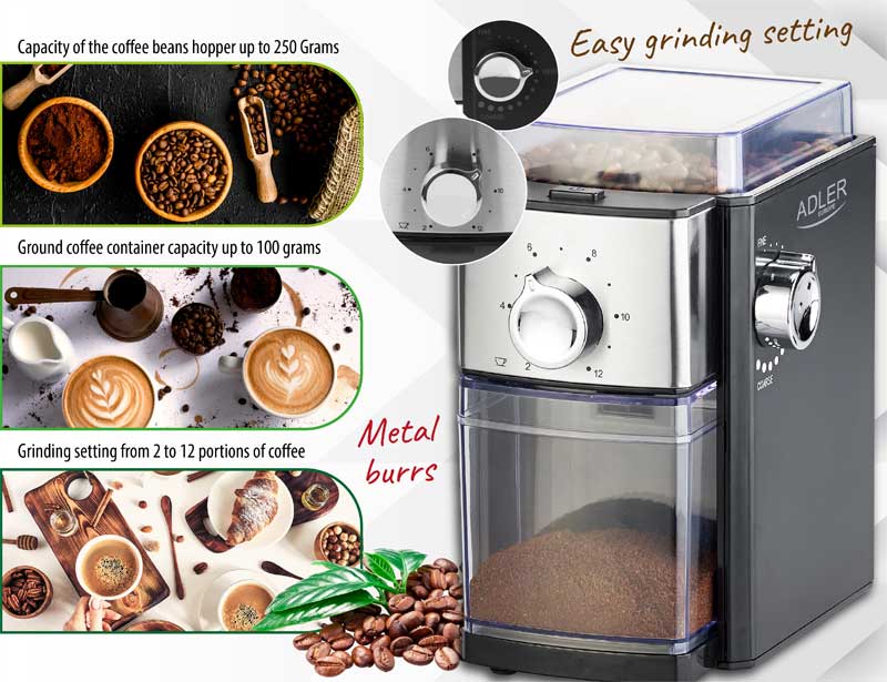 Mlin za kafu Adler AD 4448 - detalj