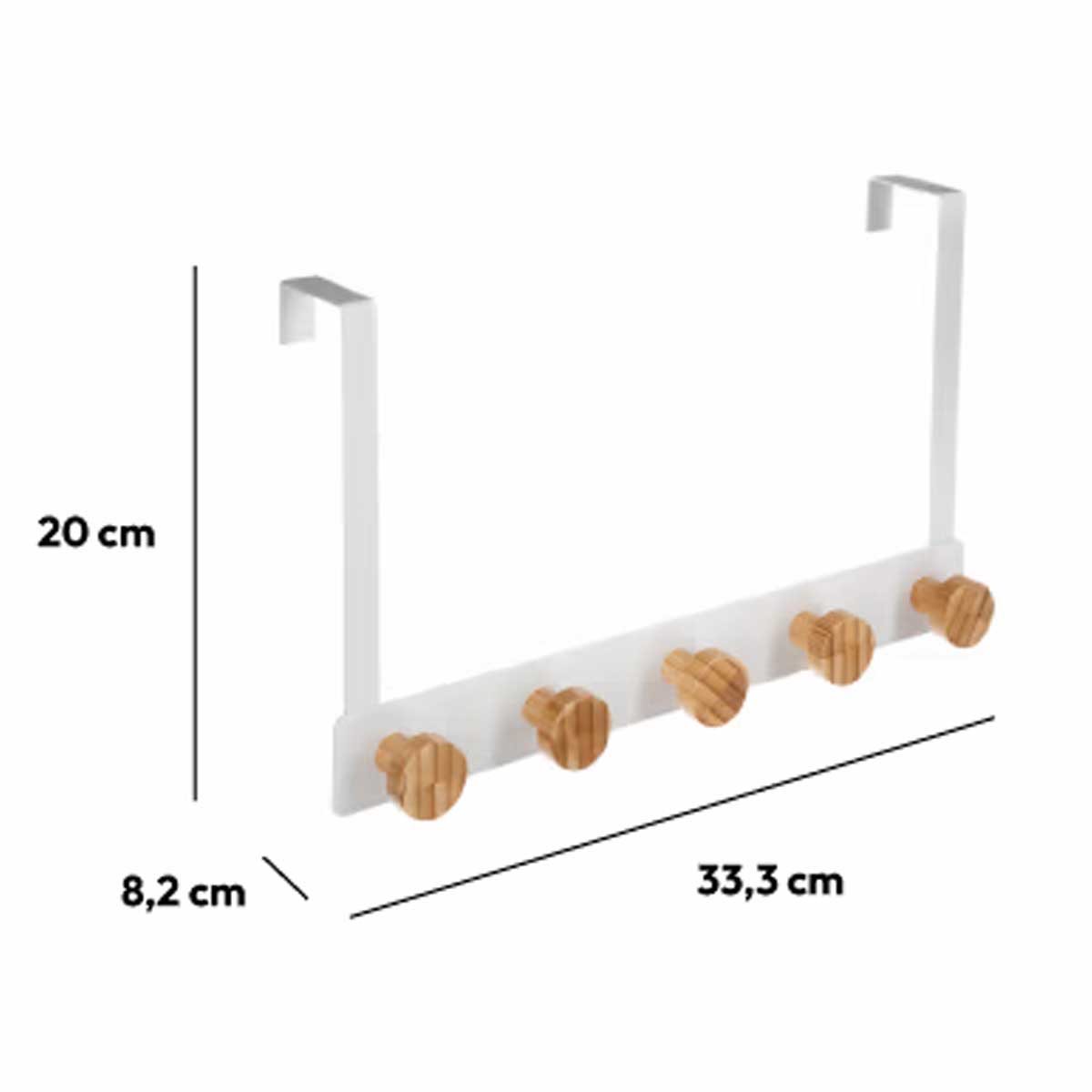 Čiviluk Za Vrata - 5 Vešalica Beli - 5five Simply Smart - detalj